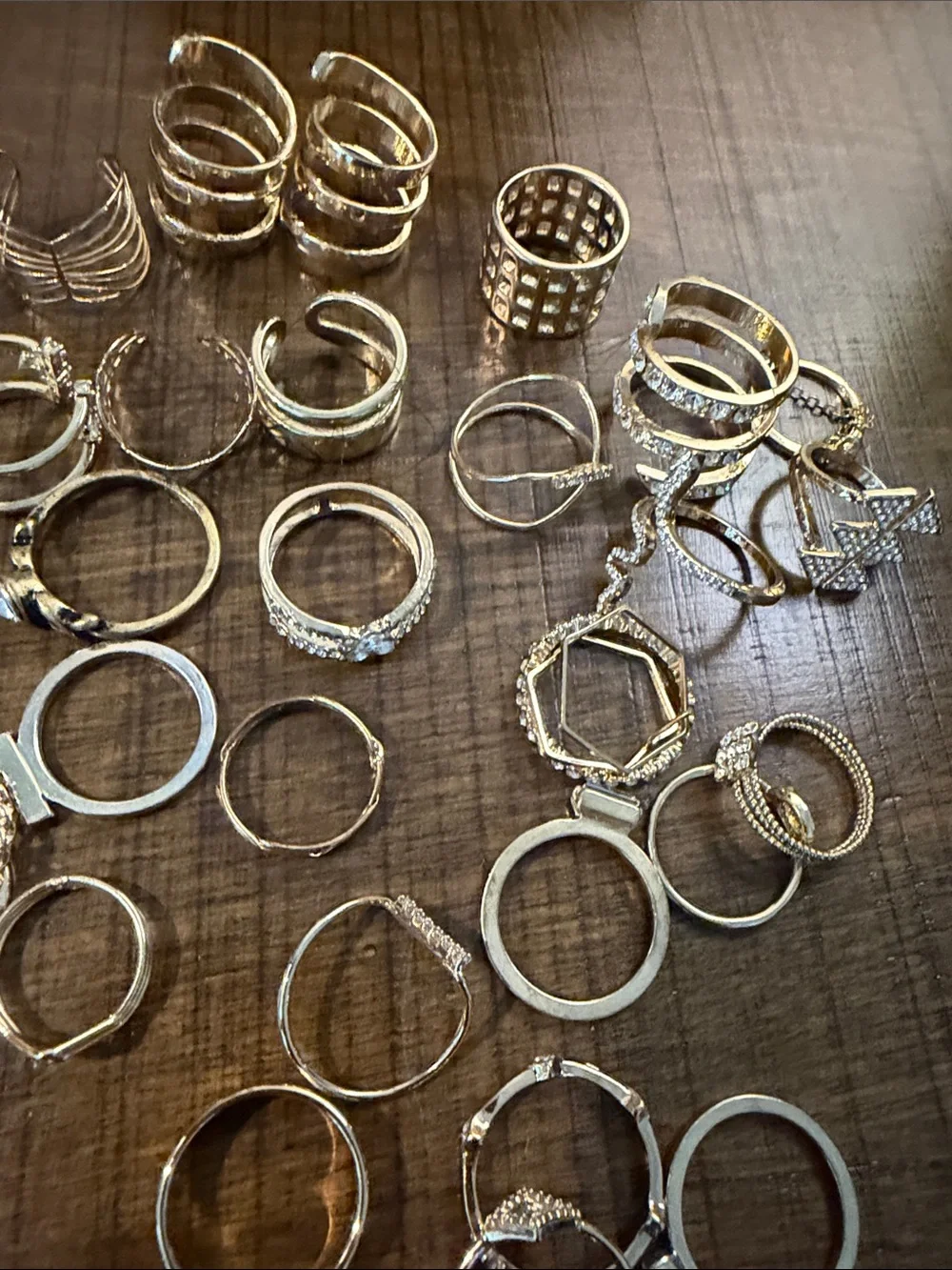Gold Tone Mixed Stackable Women's Ring Set